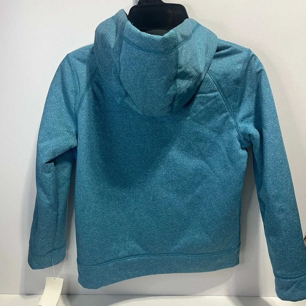 NEW Lands' End Teal sherpa lined Kids Hoodie Jacket Coat with Pockets zip up